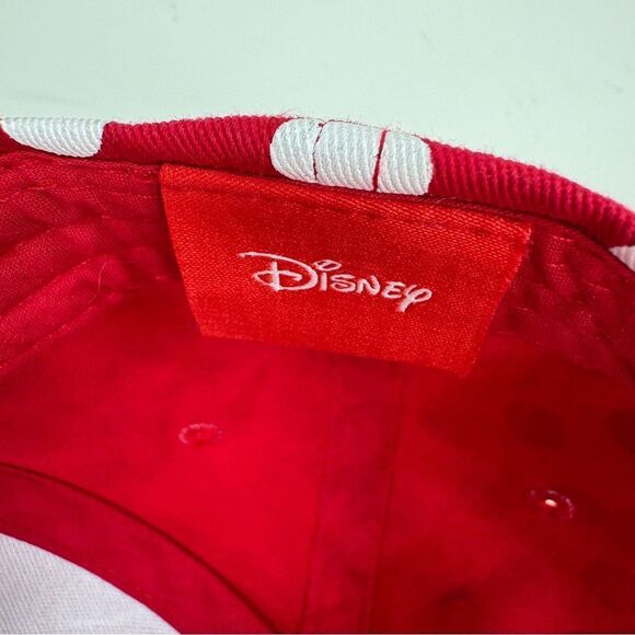 Disney Minnie Mouse Polkadot Baseball Cap Hat Red White Bow Adjustable - Picture 10 of 12